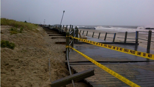 Irene caused damage to the Spring Lake boardwalk on the Jersey Shore.